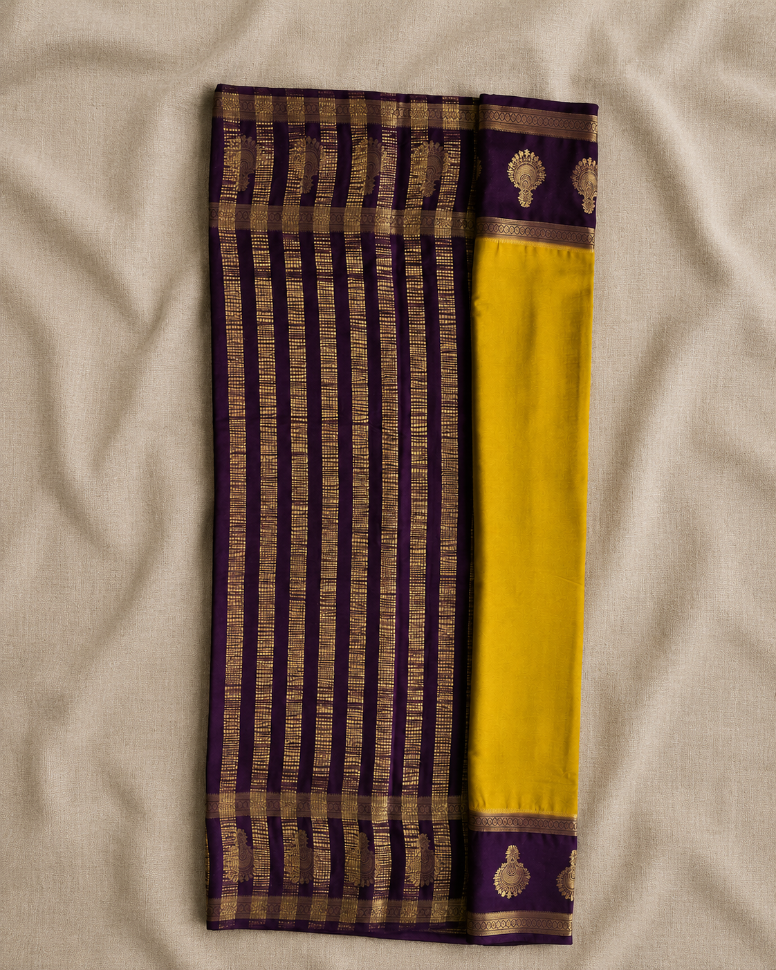 Mustard Yellow Semi Mysore