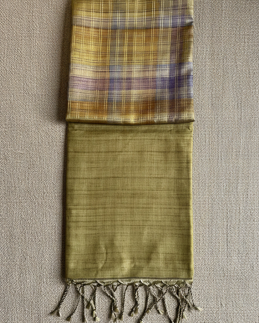 Olive Gold Semi Tussar ST001