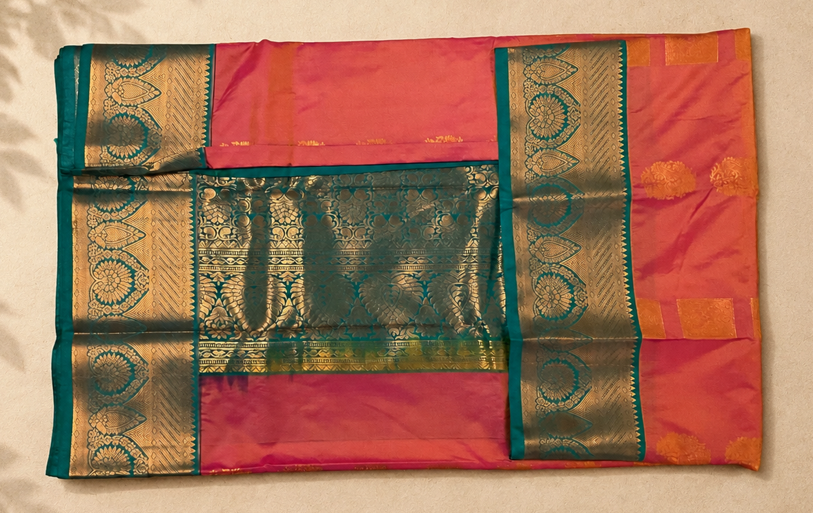 Rich Pink Semi Kanjivaram SK002