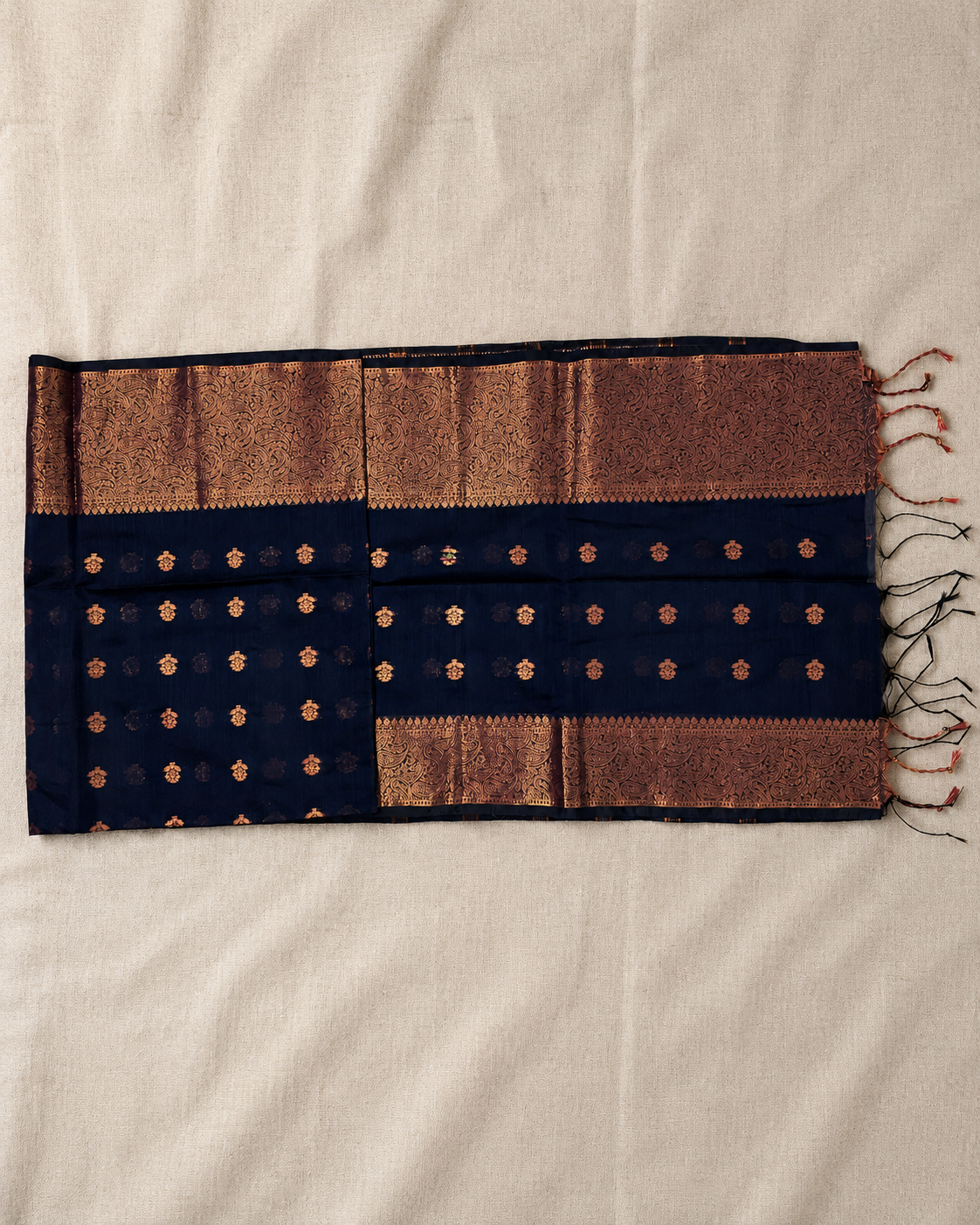 Navy Blue Copper Paisley
