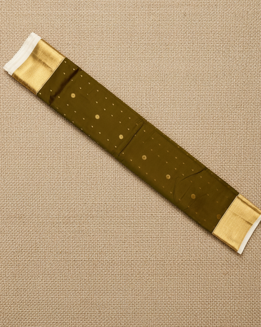 Olive Green Semi Kanjivaram SK001