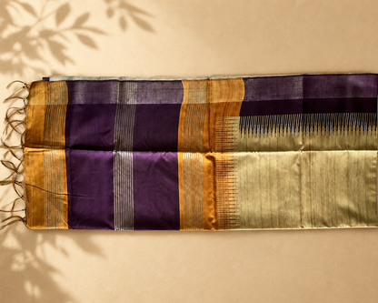 Purple Gold Semi Tussar ST002