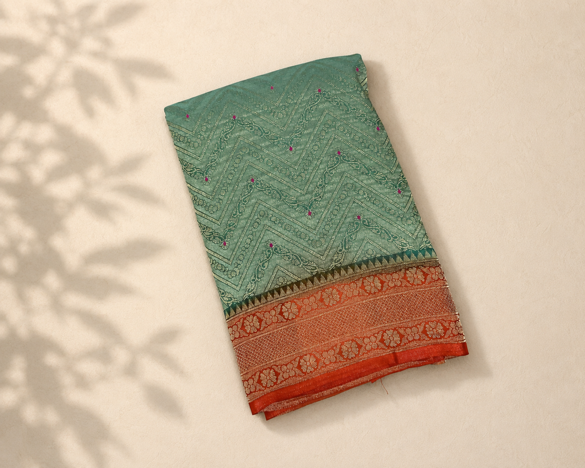 Sea Green Banarasi Georgette BG001