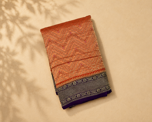 Vermilion Orange Banarasi Georgette BG001