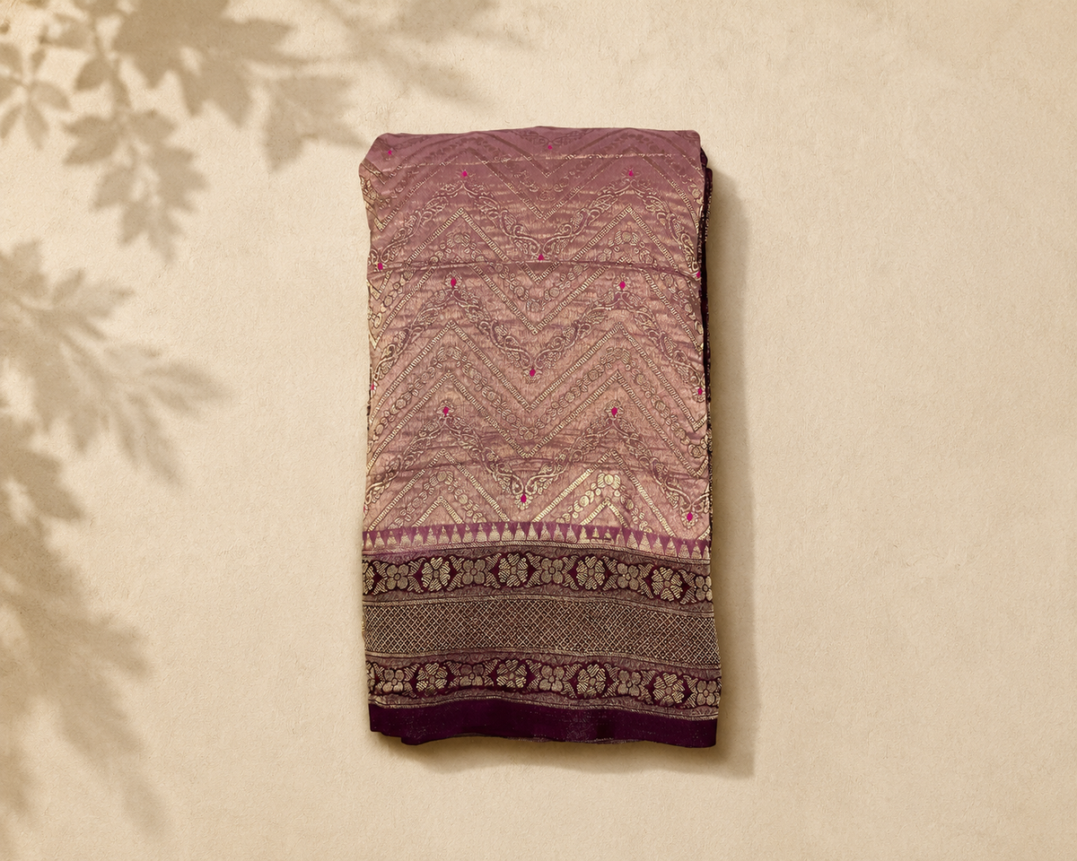 Dusty Rose Banarasi Georgette BG001