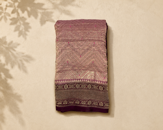 Dusty Rose Banarasi Georgette BG001