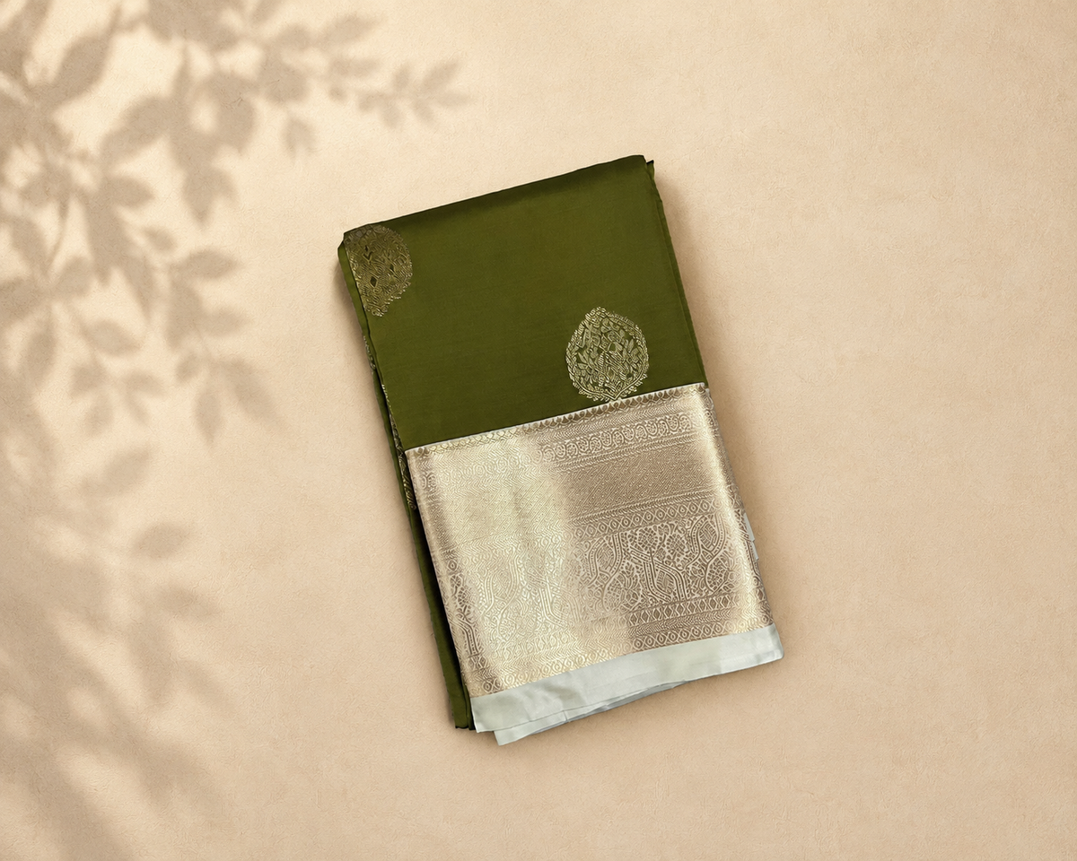 Mehandi Green Semi Kanjivaram SK001