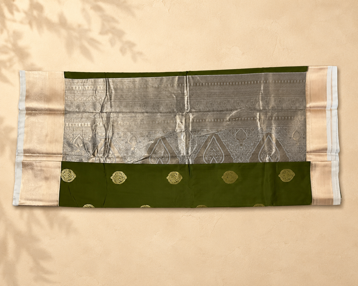Mehandi Green Semi Kanjivaram SK001