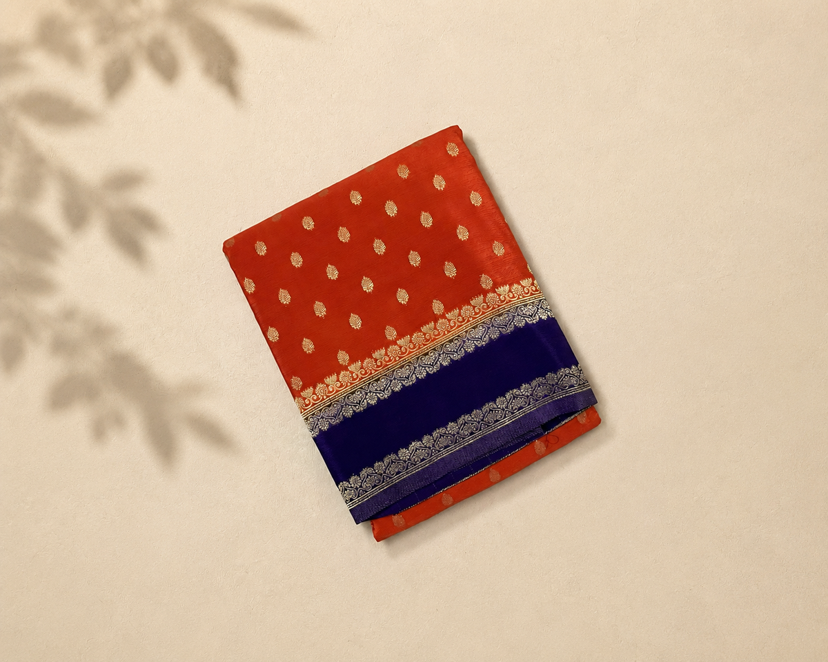 Vermilion Orange Semi Crepe SC001