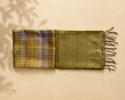 Olive Gold Semi Tussar ST001