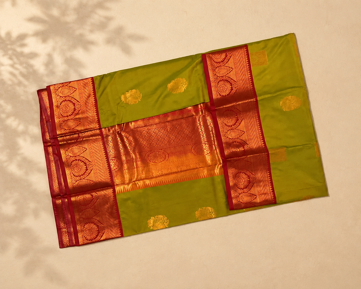 Mehendi Green Semi Kanjivaram SK002