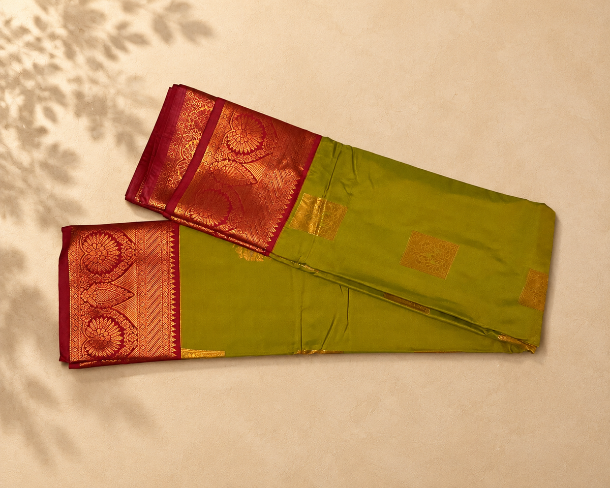 Mehendi Green Semi Kanjivaram SK002
