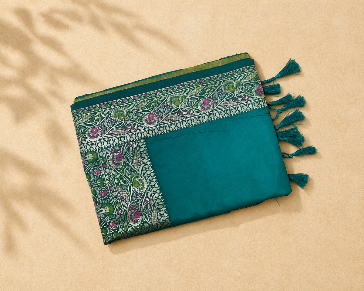 Peacock Teal Floral-Paisley SS001
