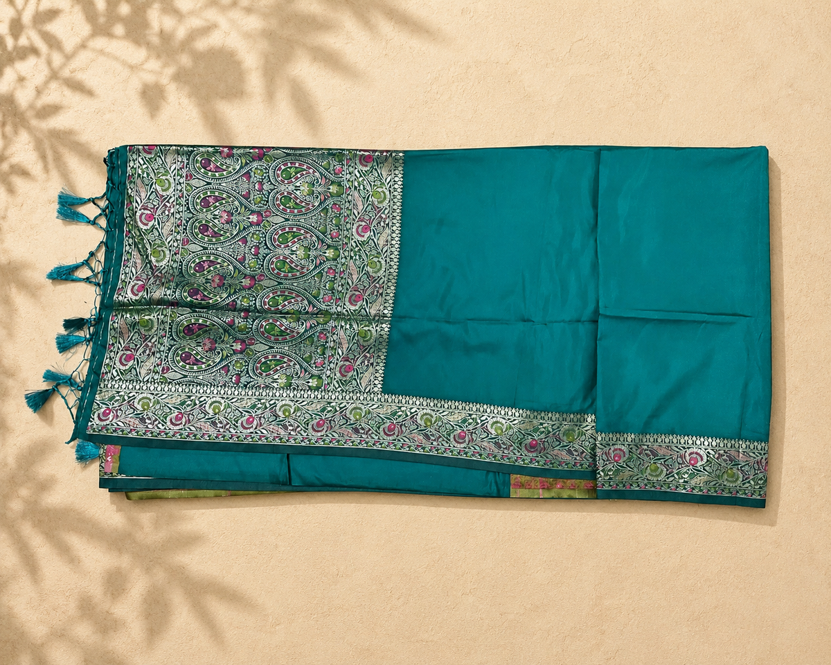 Peacock Teal Floral-Paisley SS001