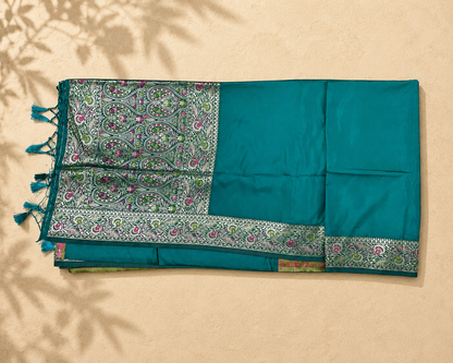 Peacock Teal Floral-Paisley SS001
