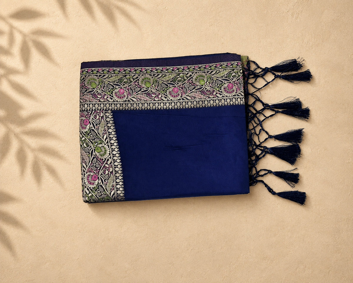 Navy Blue Floral-Paisley SS001