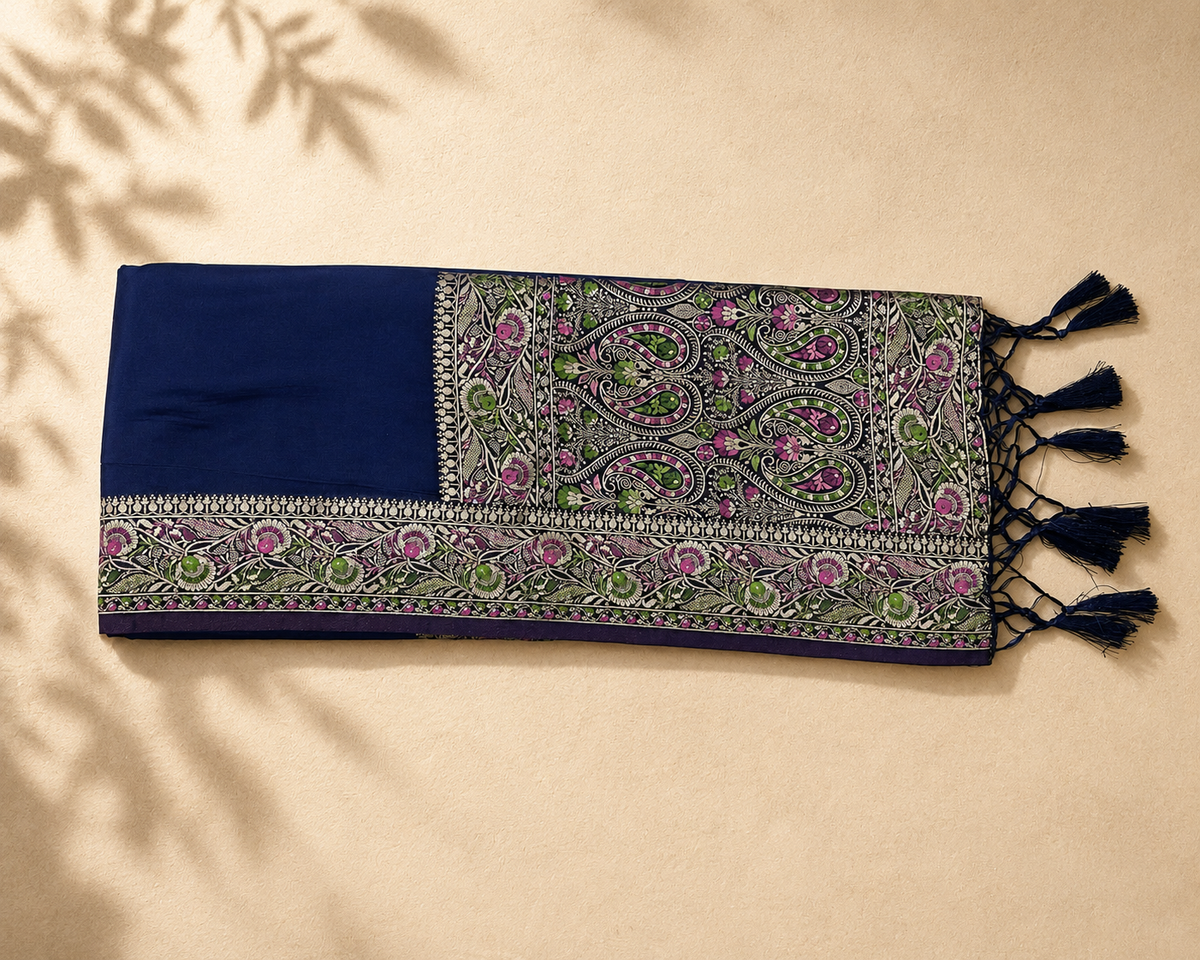 Navy Blue Floral-Paisley SS001