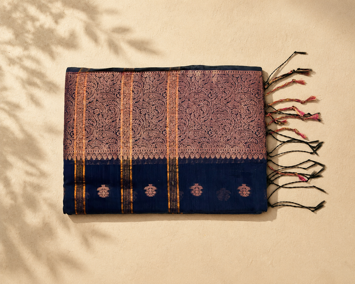 Navy Blue Copper Paisley RS001