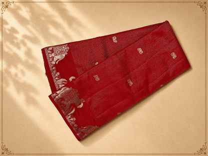 Elephant Motif Raw Silk