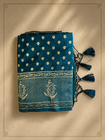 Rich Teal blue Crepe