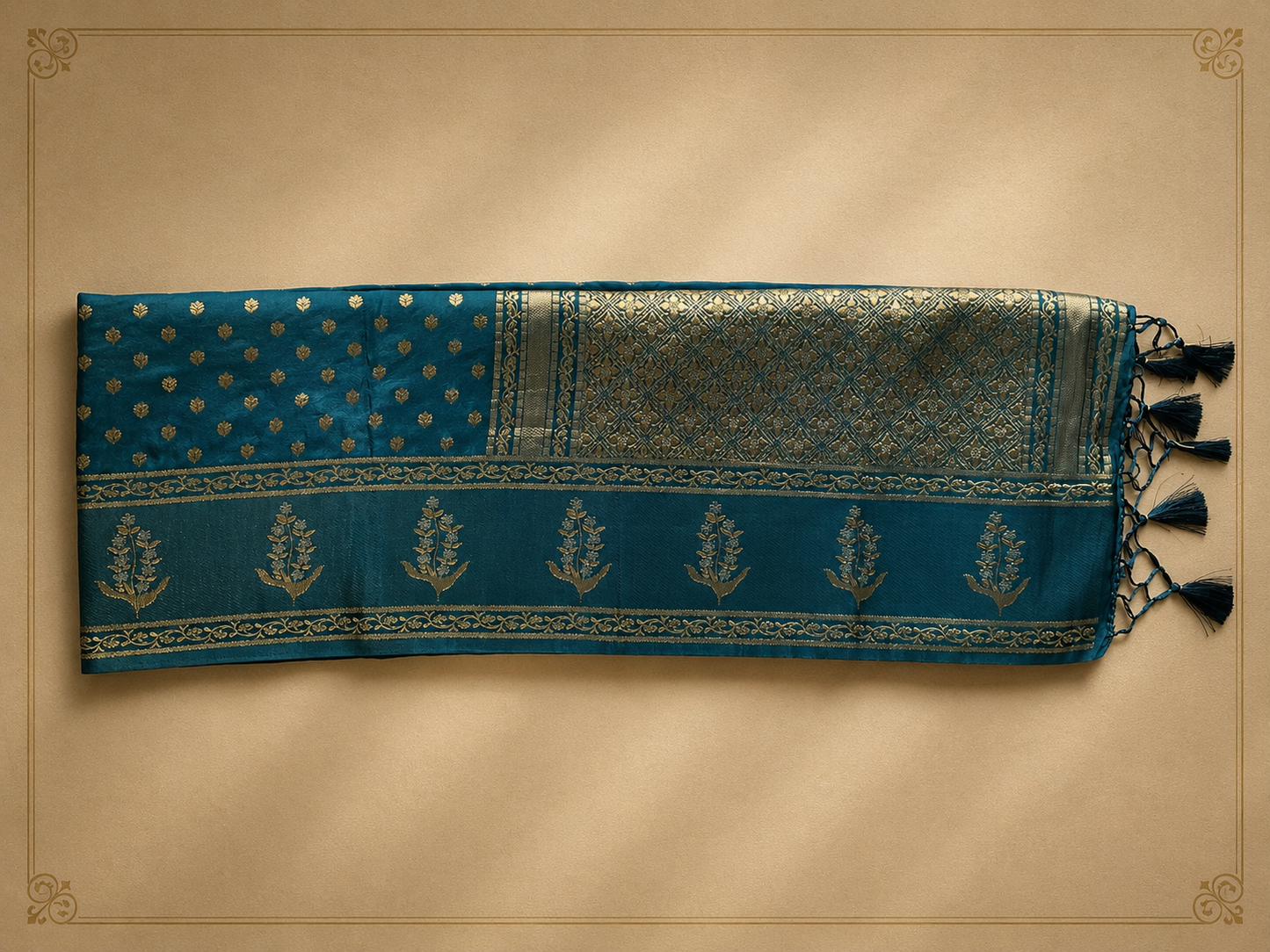 Rich Teal blue Crepe
