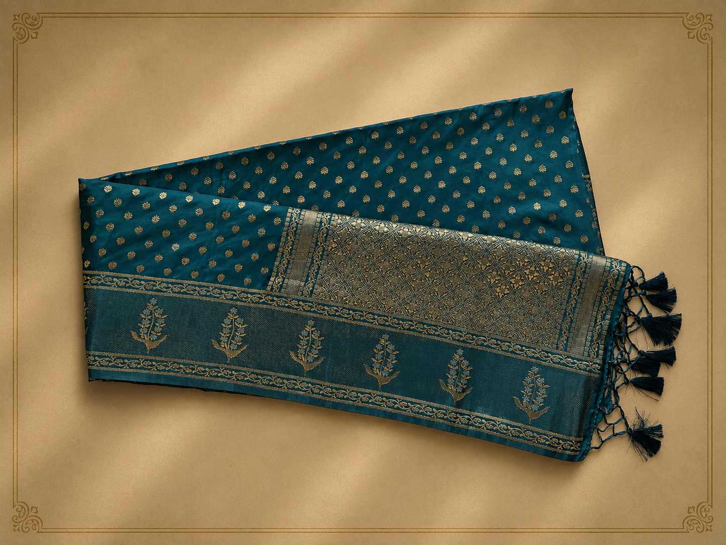 Rich Teal blue Crepe