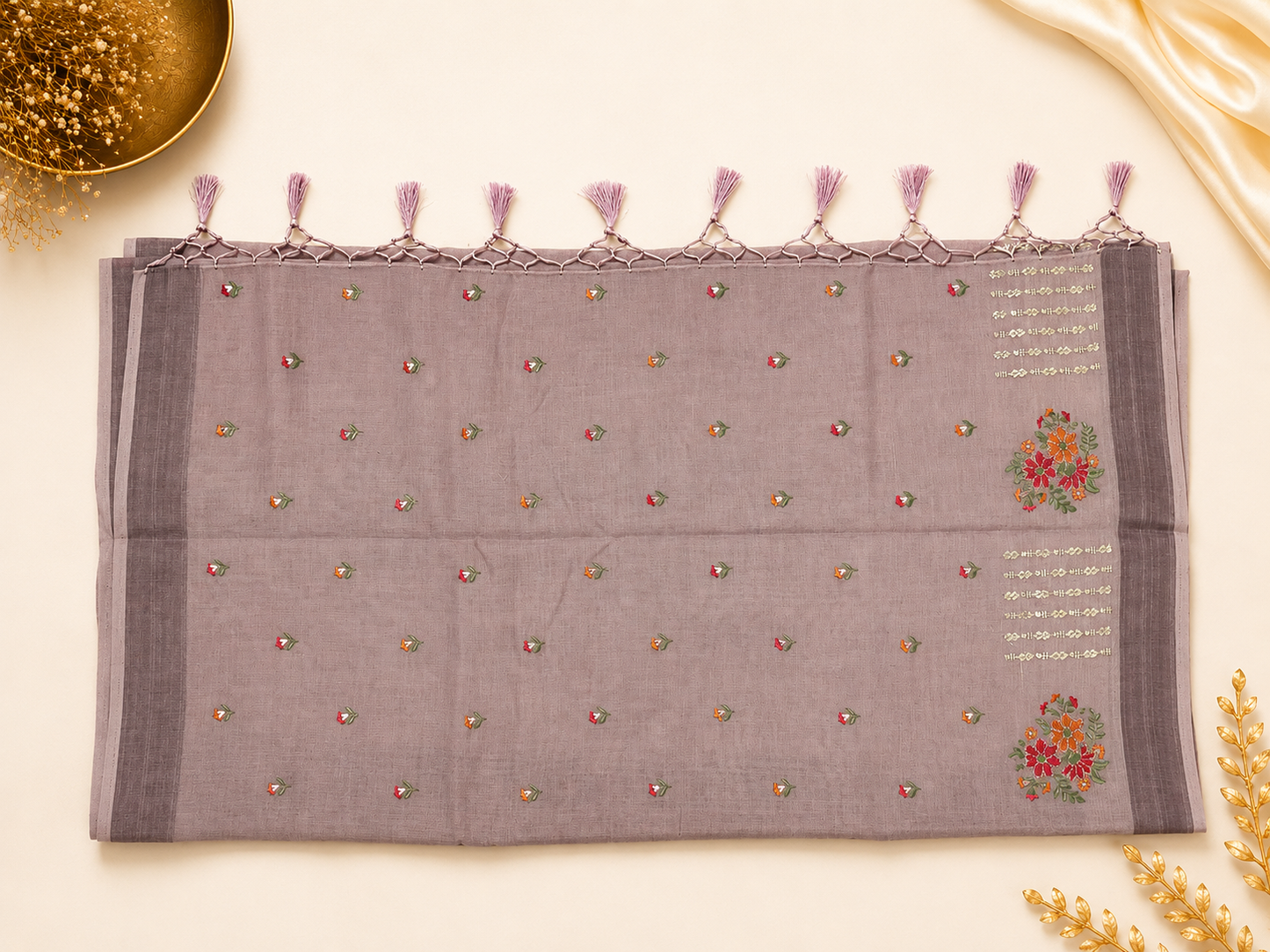Mauve Embroidered Semi