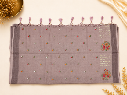 Mauve Embroidered Semi