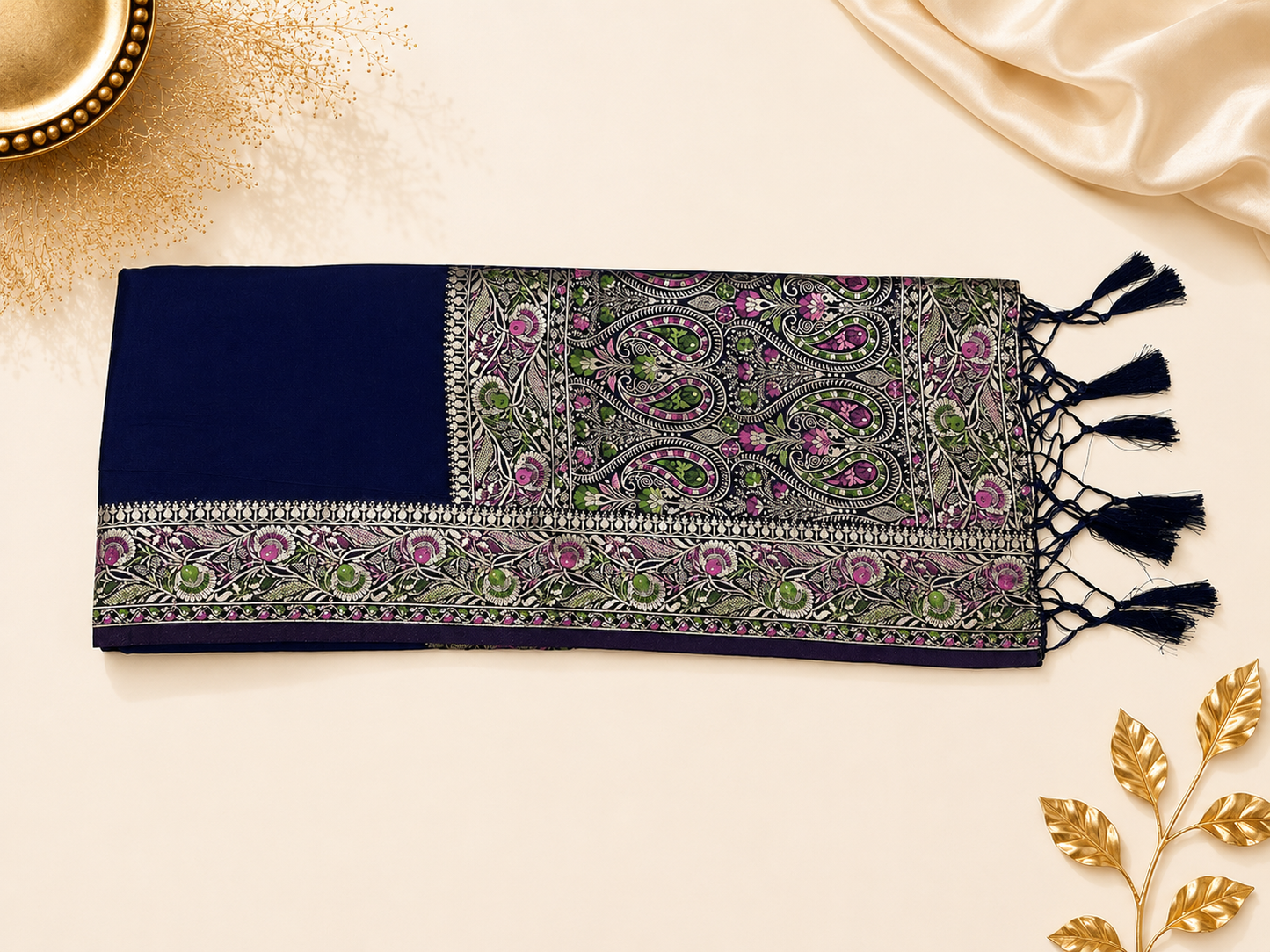 Navy Blue Floral-Paisley