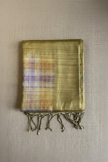 Olive Gold Semi Tussar ST001