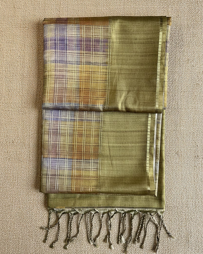 Olive Gold Semi Tussar ST001