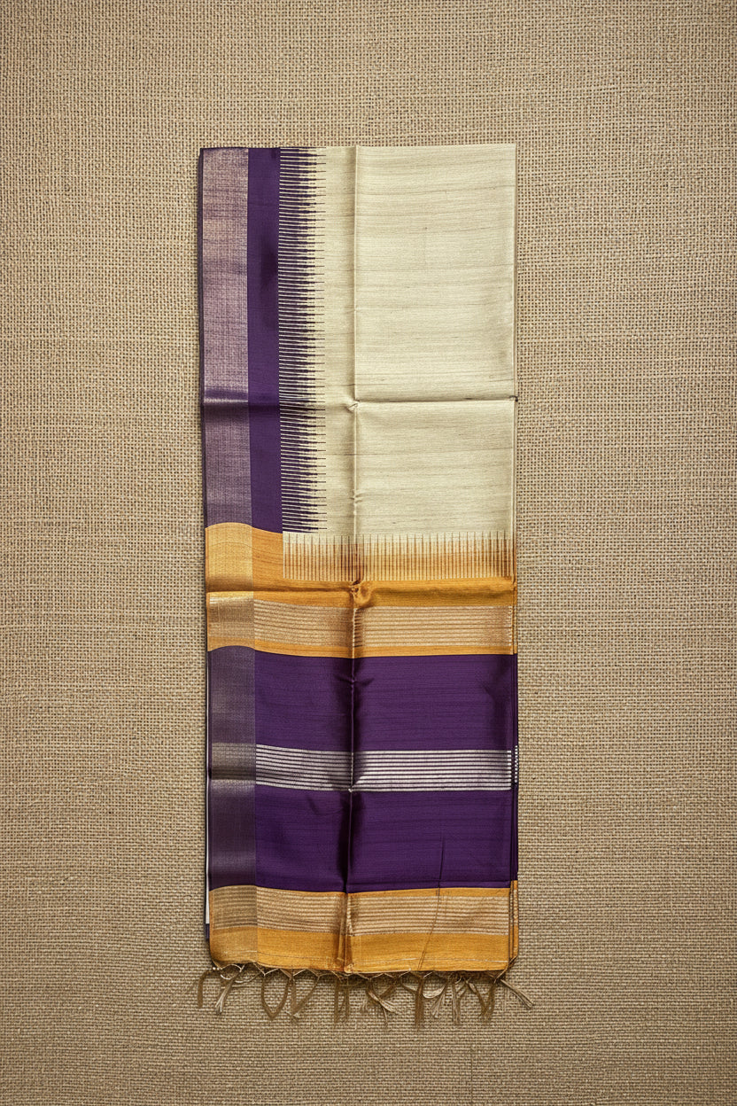 Purple Gold Semi Tussar ST002