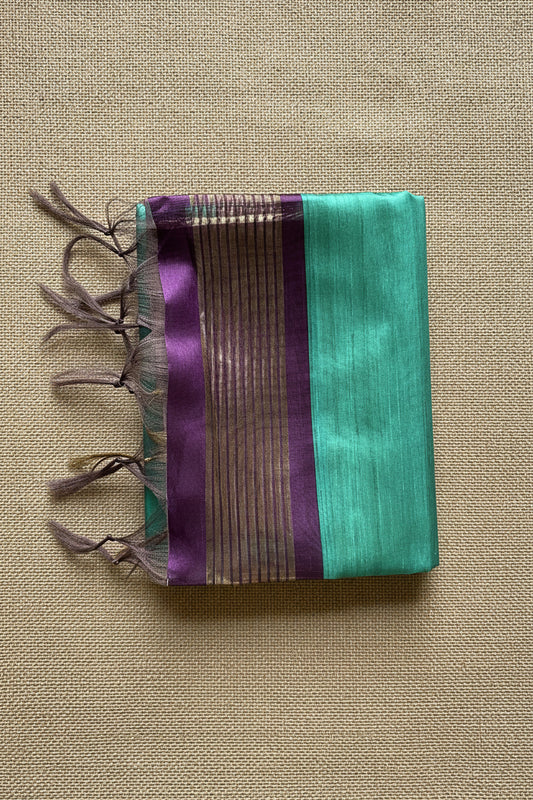 Teal Green Semi Tussar ST002