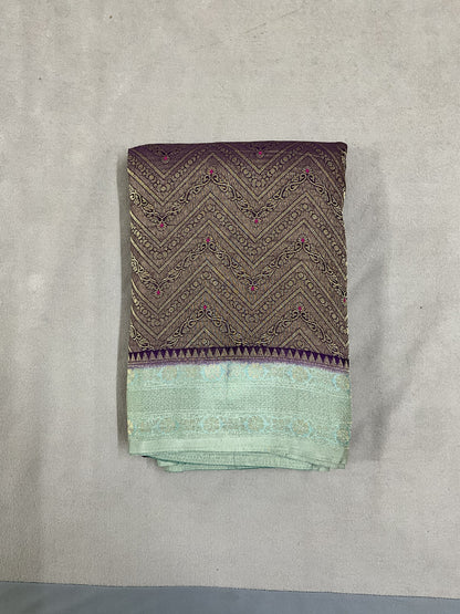 Dark Purple Banarasi Georgette BG001