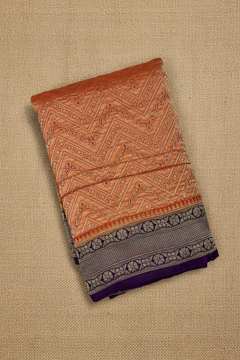 Vermilion Orange Banarasi Georgette BG001
