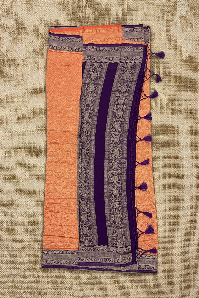 Vermilion Orange Banarasi Georgette BG001