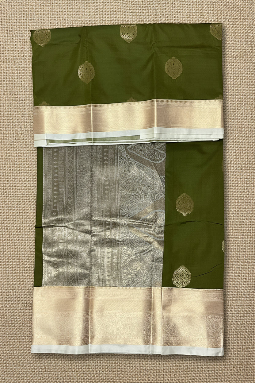 Mehandi Green Semi Kanjivaram SK001
