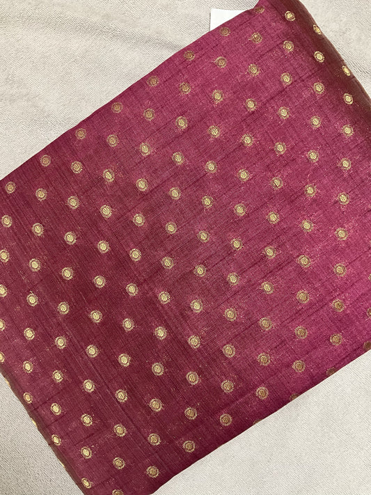 Deep Wine Raw Tussar