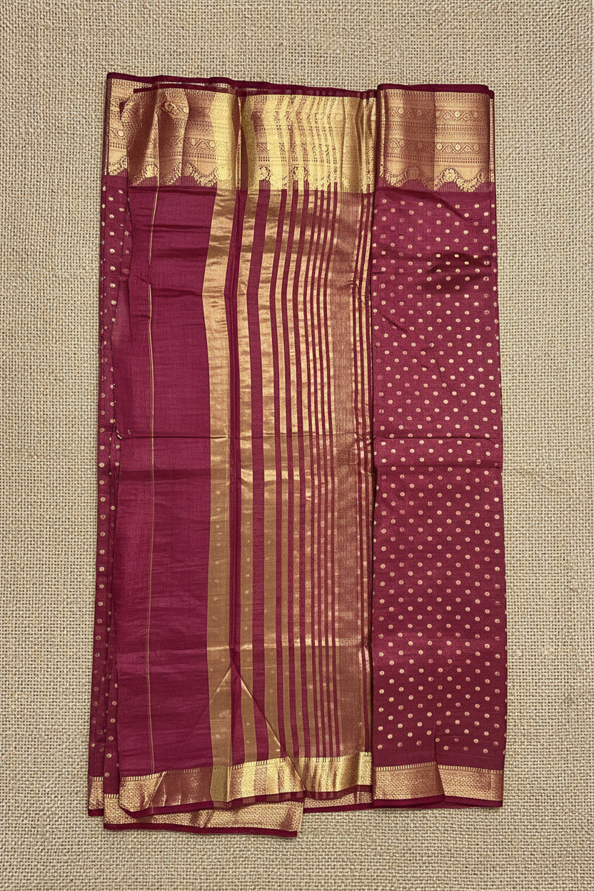 Deep Wine Raw Tussar
