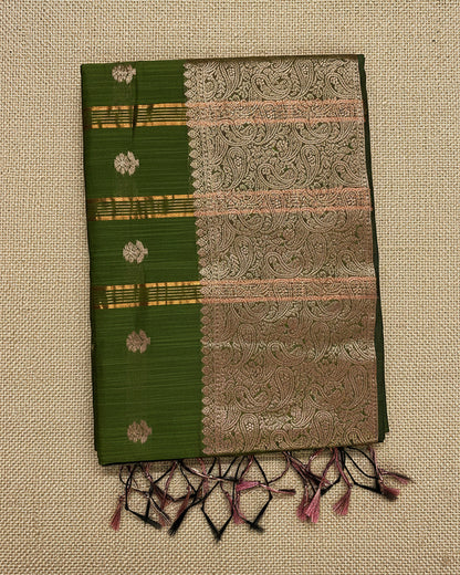 Olive Green Copper Paisley