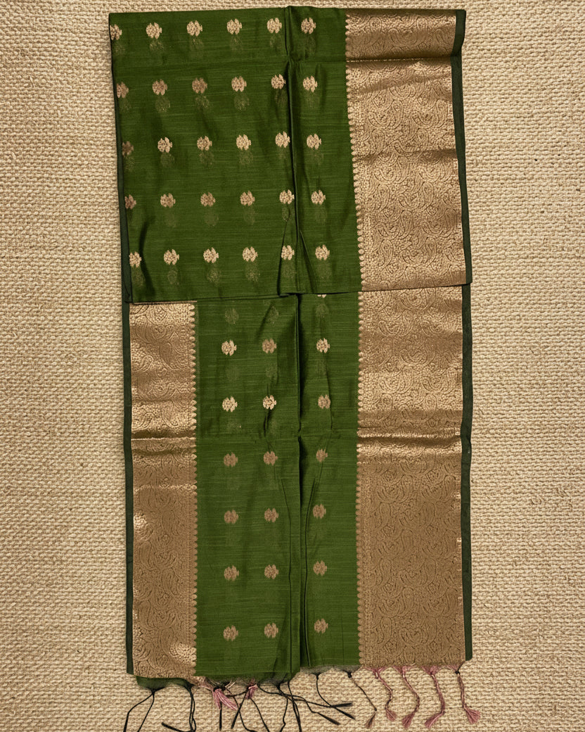 Olive Green Copper Paisley