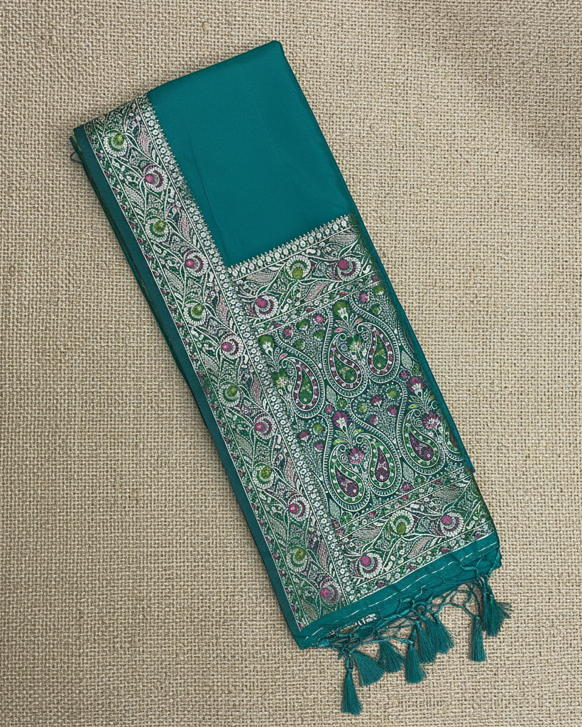 Peacock Teal Floral-Paisley