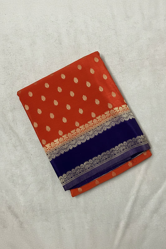 Vermilion Orange Semi Crepe SC001