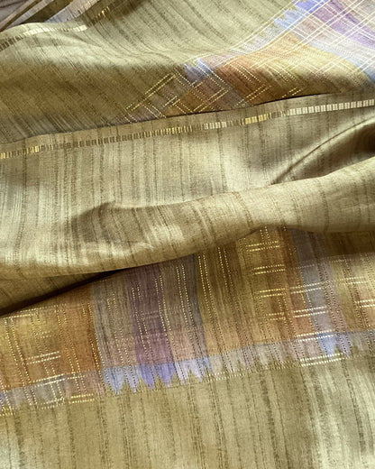 Olive Gold Semi Tussar ST001