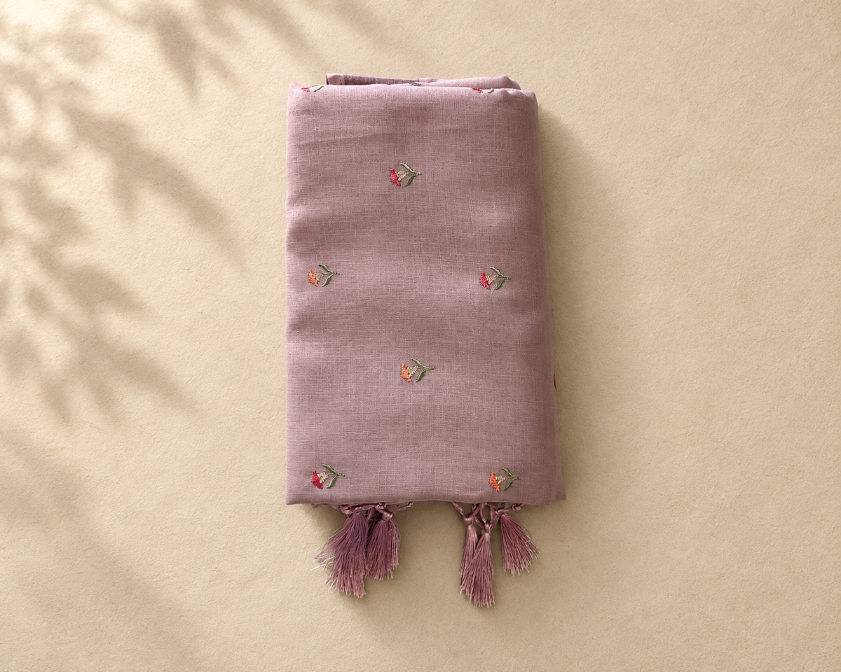 Onion Pink Embroidered Semi