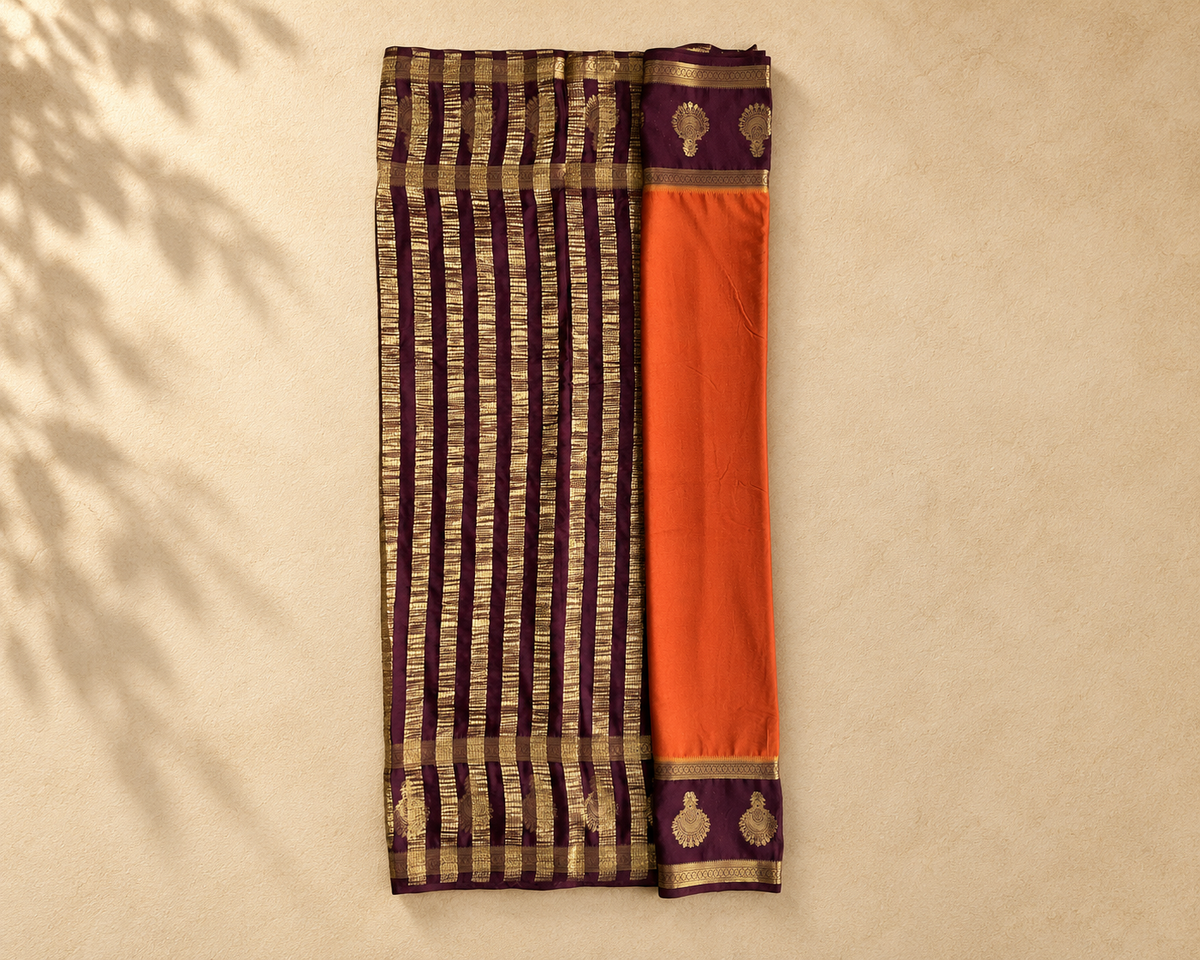 Orange Purple Semi Mysore SM001