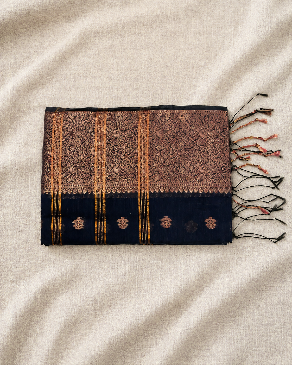 Navy Blue Copper Paisley