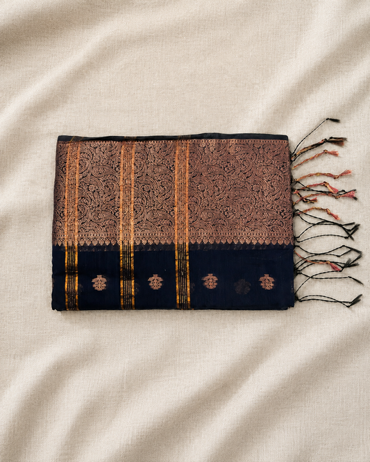 Navy Blue Copper Paisley