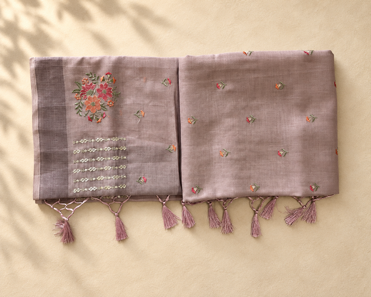 Onion Pink Embroidered Semi